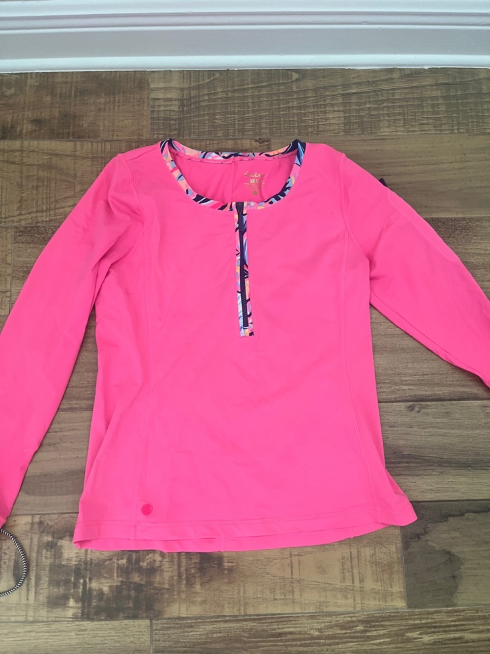 Girls' Hot Pink Long-Sleeve Swim Shirt